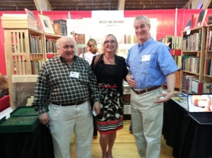 Stan and John Shelley with me sandwiched in the middle. (Shelley and Son Books, Hendersonville, NC)